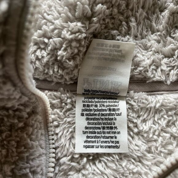 PINK Victoria’s Secret Cream Sherpa Full Zip Jacket SZ L - Picture 12 of 12